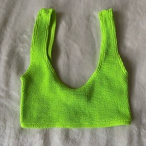 Neon green crop top - stretchy